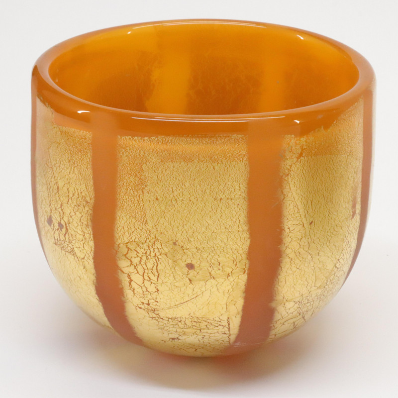 Three Studio Art Glass Bowls; Cut Glass Bowl