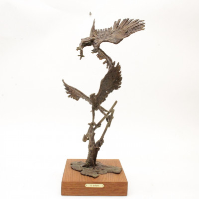 Image for Lot George Gach Two Eagles Patinated Metal