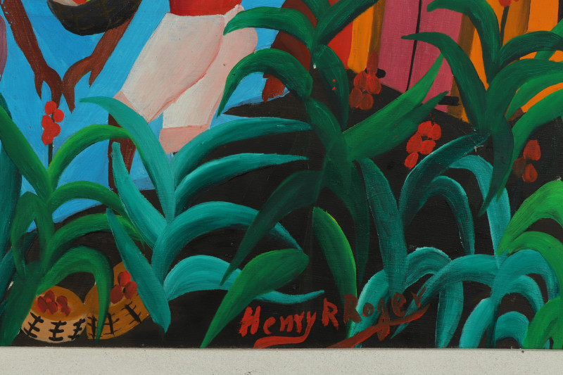 2 Haitian Paintings H Dubreuil Henry R Roger