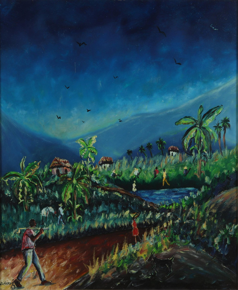 2 Haitian Paintings H Dubreuil Henry R Roger