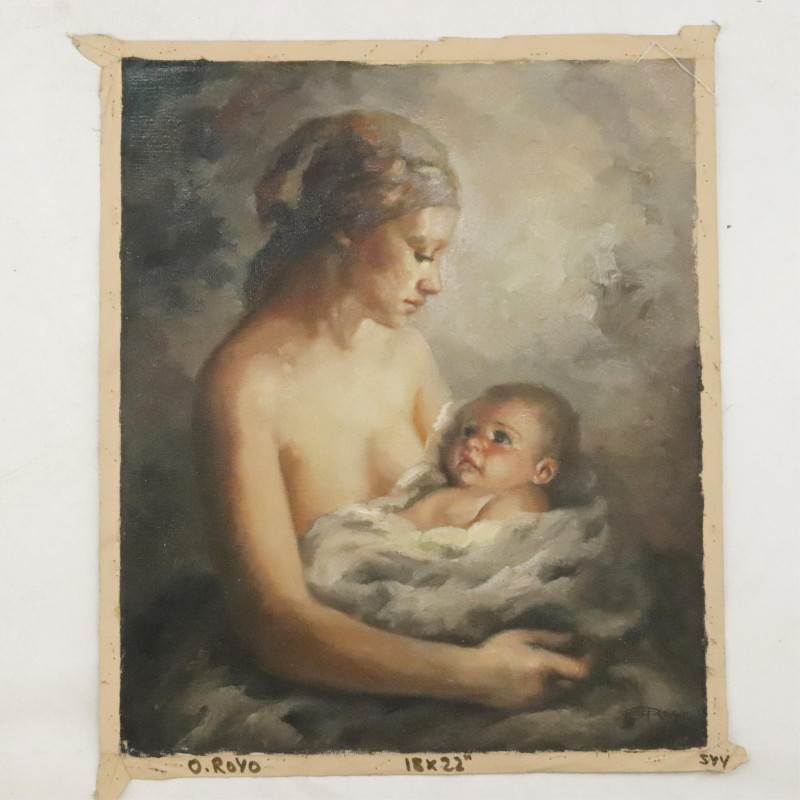 Mother with Baby signed Royo