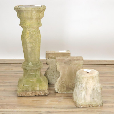 Image for Lot Marble Capitol Supports Cement Pedestal