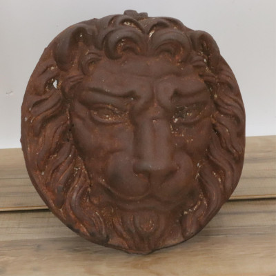 Small Cast Iron Urn Lion's Mask