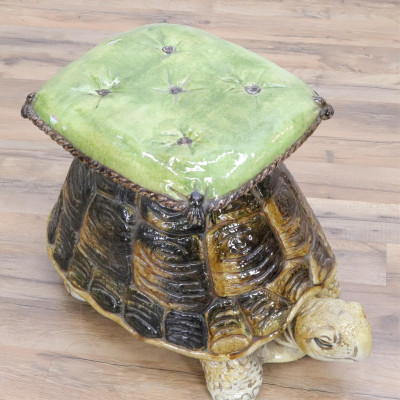Italian Ceramic Tortoise Garden Seat