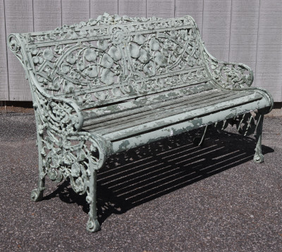 Victorian Green Painted Cast Iron Settee