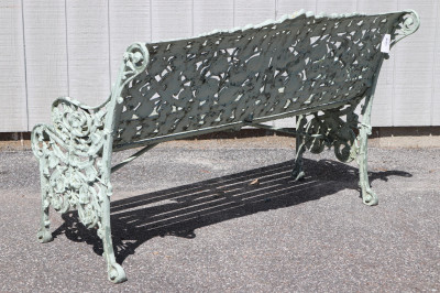 Victorian Green Painted Cast Iron Settee