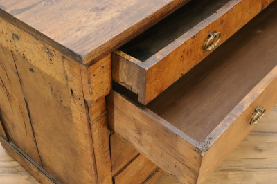 18th C Continental Burlwood Four Drawer Low Chest