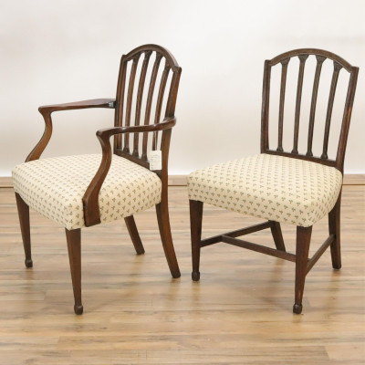 Set of 8 Late George III Mahogany Dining Chairs