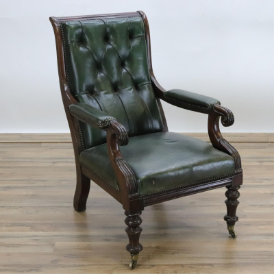 Image for Lot William IV Mahogany Library Chair 19th C
