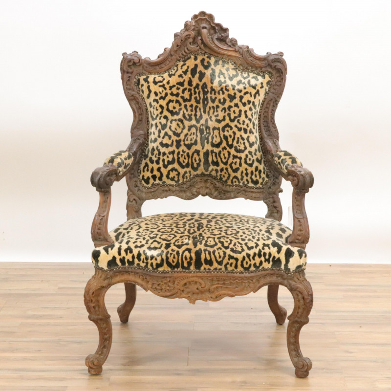 Baroque Style Elaborately Carved Fauteuil