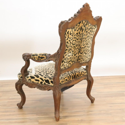 Baroque Style Elaborately Carved Fauteuil