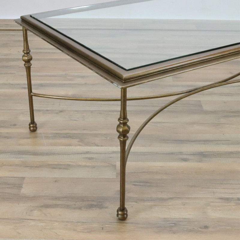 NeoClassical Style Gold Metal Coffee Table