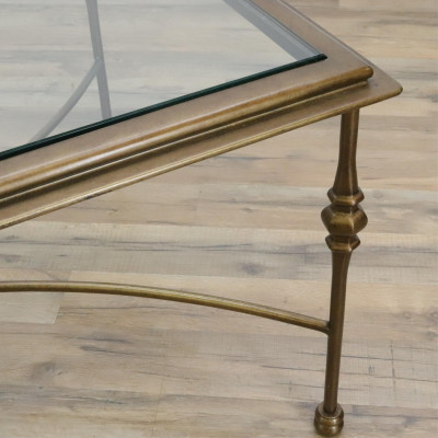 NeoClassical Style Gold Metal Coffee Table