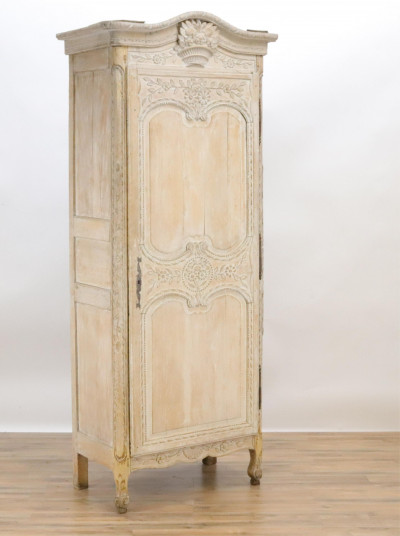 Image for Lot 19C Carved Bonnetiere One Door Tall Cabinet