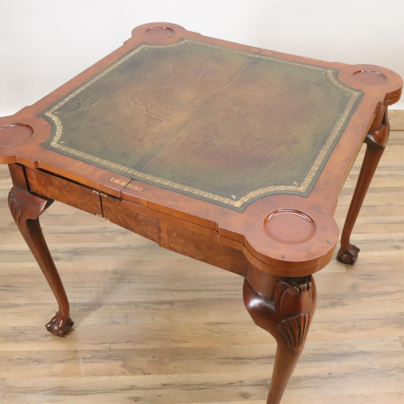 Chippendale Style Mahogany Inlaid Games Table