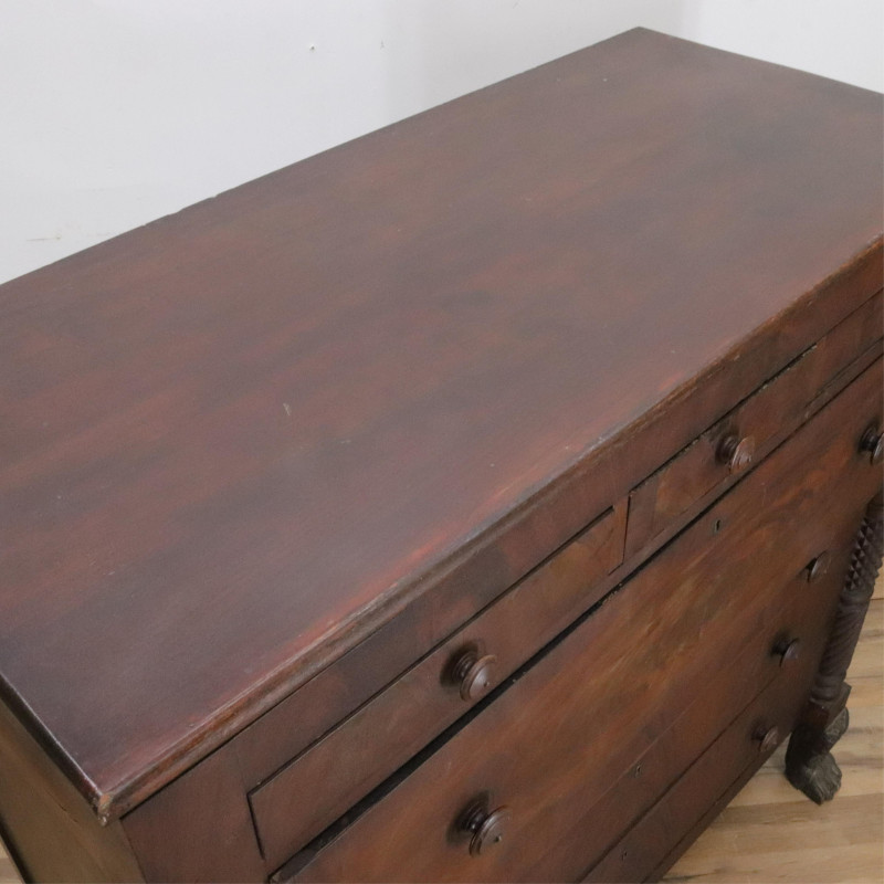 19C Chest Of Drawers Hairy Paw Feet