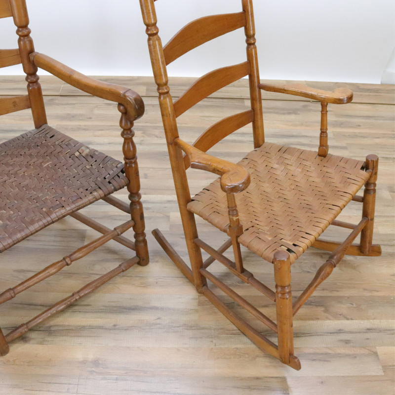 Eight 19th C Windsor and Ladderback Chairs