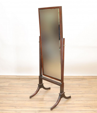 Victorian Mahogany Cheval Mirror 19th C