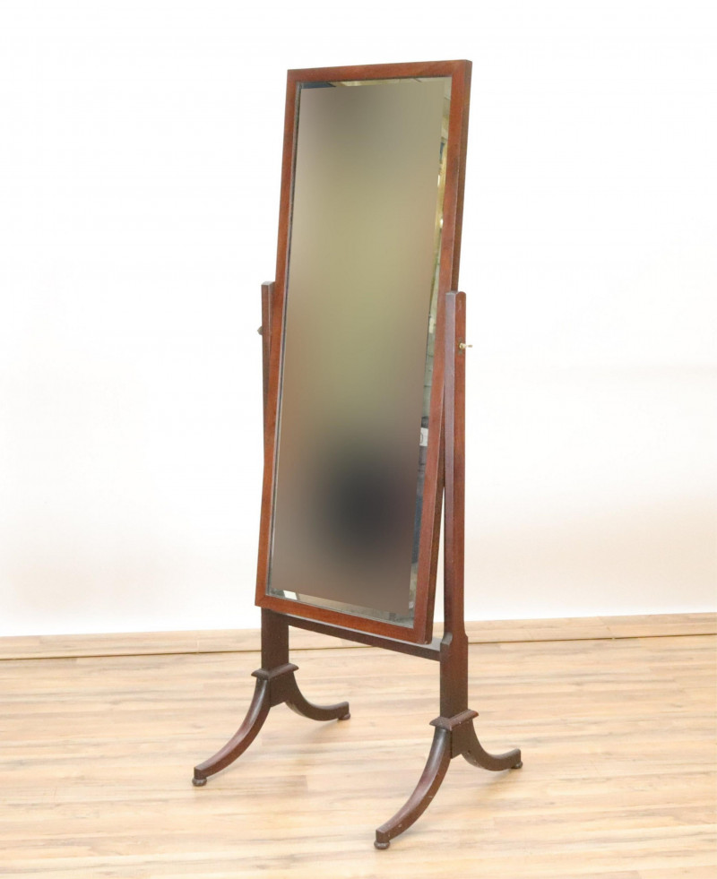 Victorian Mahogany Cheval Mirror 19th C