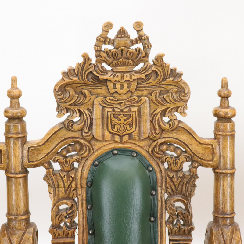 Children's Carved Throne Settee