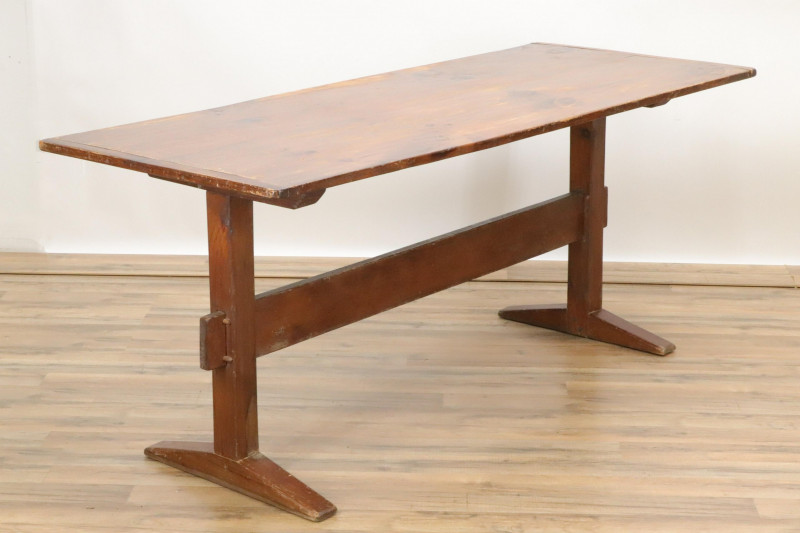 Country Stained Pine Tavern Table E 20th C