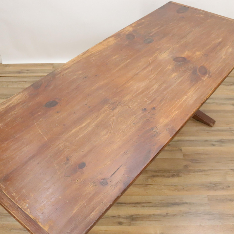Country Stained Pine Tavern Table E 20th C