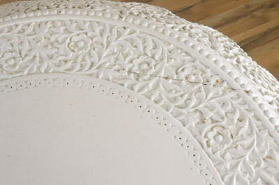 AngloIndian Relief Carved Painted Round Table