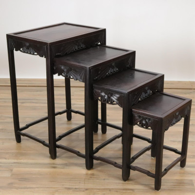 Image for Lot Nest of 4 Chinese Hardwood Tables