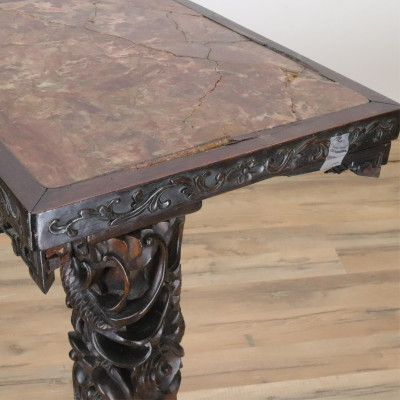 Chinese Dragon Carved Tripod Table