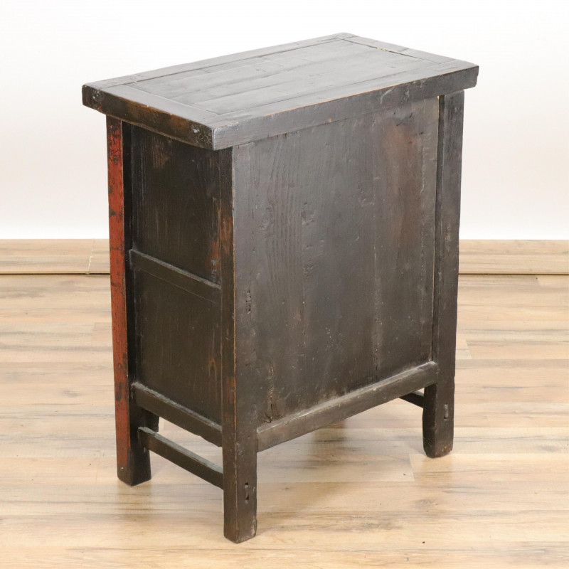 Small Chinese Scarlet Black Lacquer Cabinet
