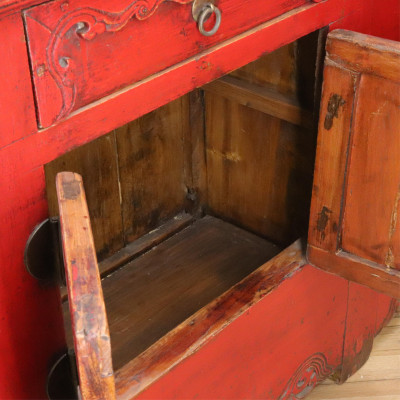 Chinese Red Lacquer Altar Table