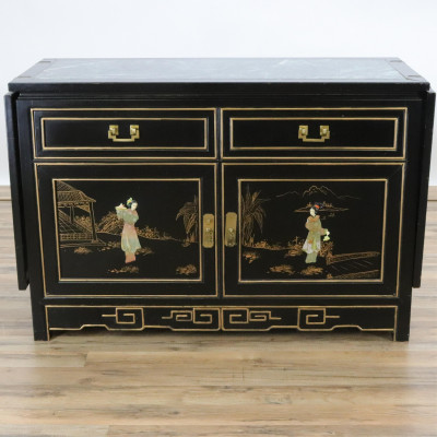 Image for Lot Chinese Style Gilt Black Lacquer Server