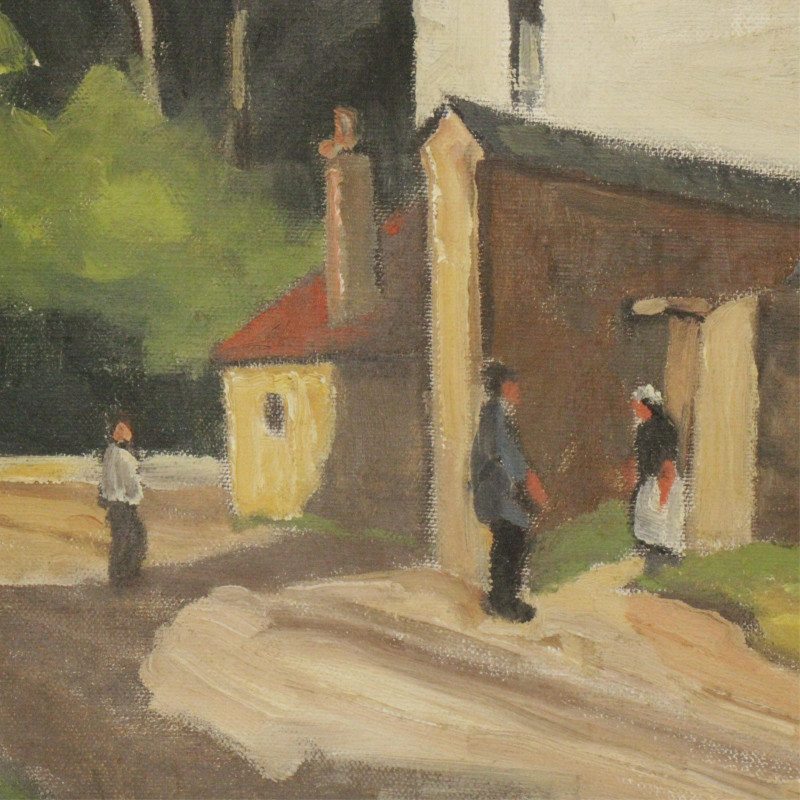 Julius M Delbos Manor House with Figures