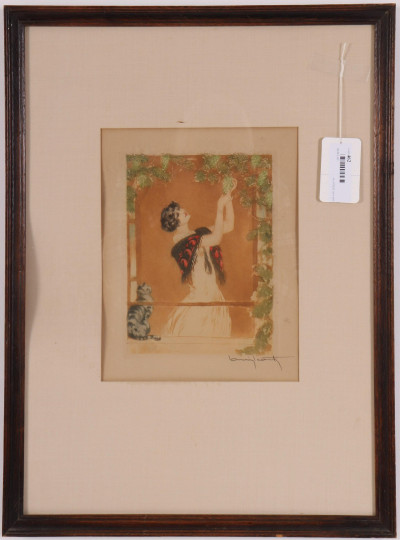 Louis Icart Colored Etching
