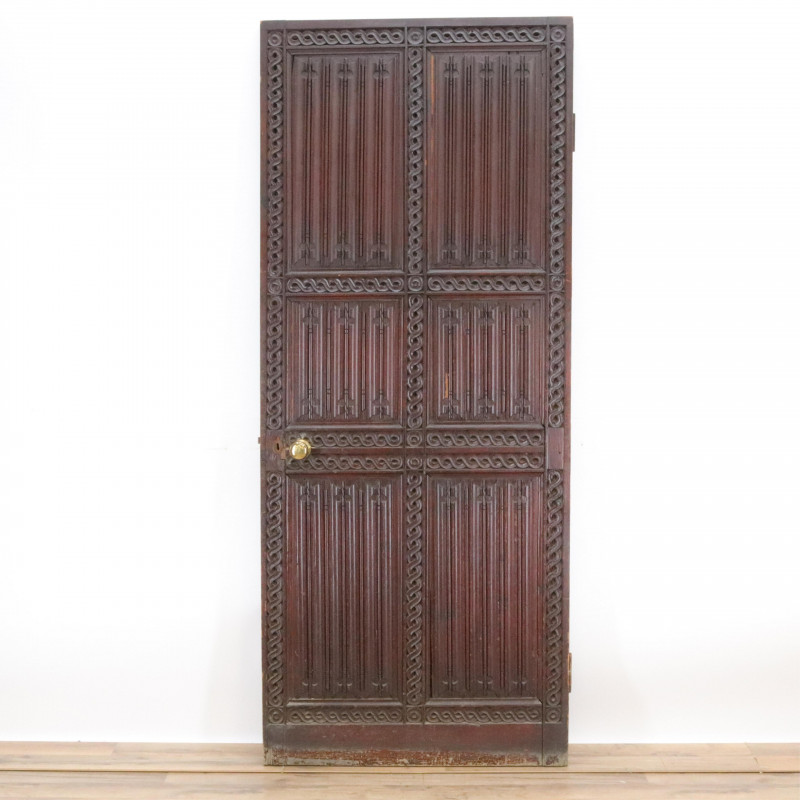 19C Renaissance Style Carved Wood Door
