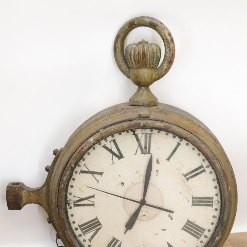 Two Vintage Metal Two Sided Street/Building Clocks
