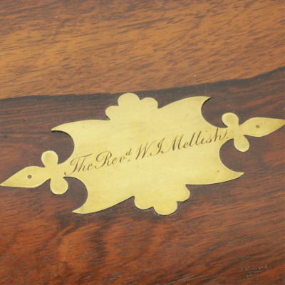 Victorian Brass Bound Rosewood Lap Desk 19 C