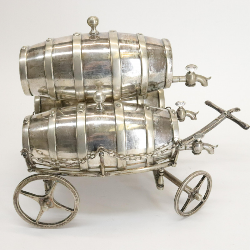 Victorian Silverplate Horse Cart Tantalus