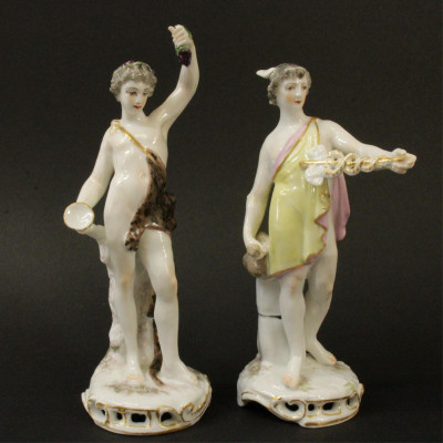 2 Meissen Figures Hermes Bacchus