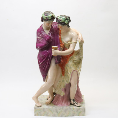 Image for Lot Large Pearlware Bacchus And Ariande Figure