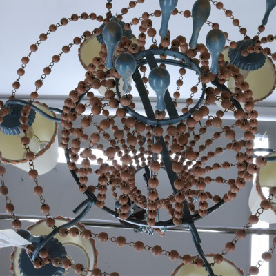 NeoClassical Style Coral Green Chandelier