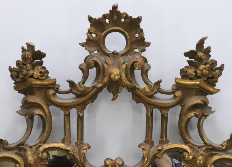 Pair of Chinese Chippendale Style Giltwood Mirrors