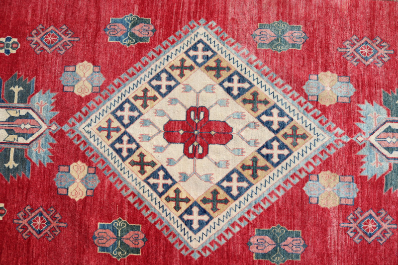 Kazak Style Wool Area Rug 6'3 x 9'8
