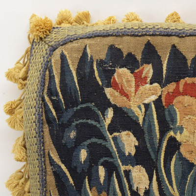 3 18th C Tapestry Fragment Pillows