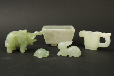 Group of Small Jade Items