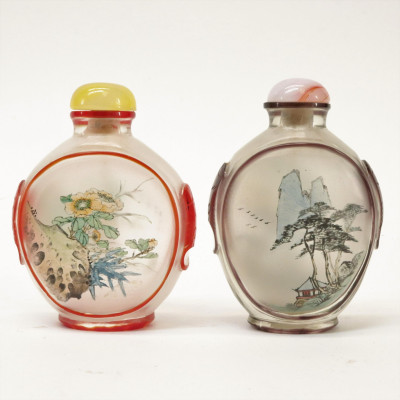Collection of Eight Painted Snuff Bottles