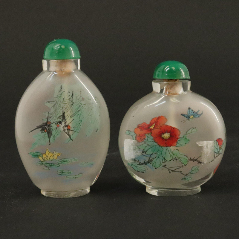 Collection of Eight Painted Snuff Bottles