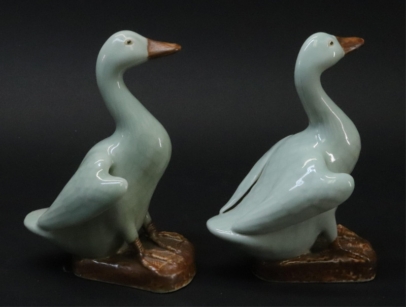 Grouping of Four Chinese Celadon Birds