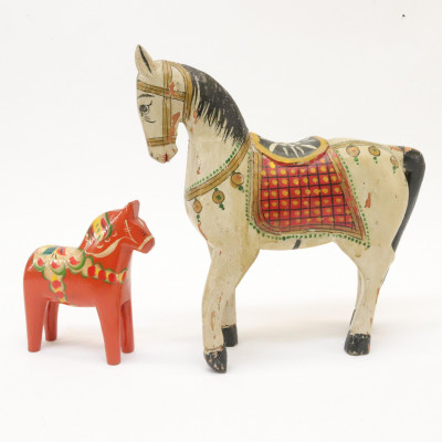 Image for Lot Painted Wood Indian Horse Dalahemslojd Horse