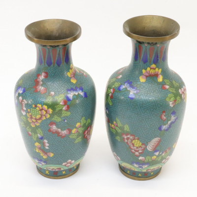 Two Pairs Chinese Cloisonne Vases